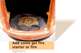 Add some gel fire starter or fire lighters