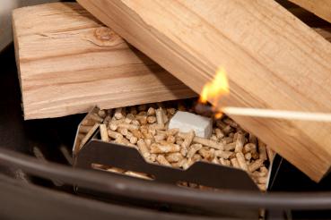 Kindling a Fire with Wood Pellets